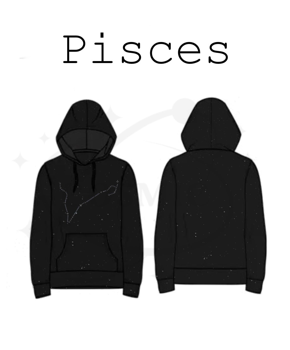 Pisces Rhinestone Constellation Zodiac Hoodie ✨