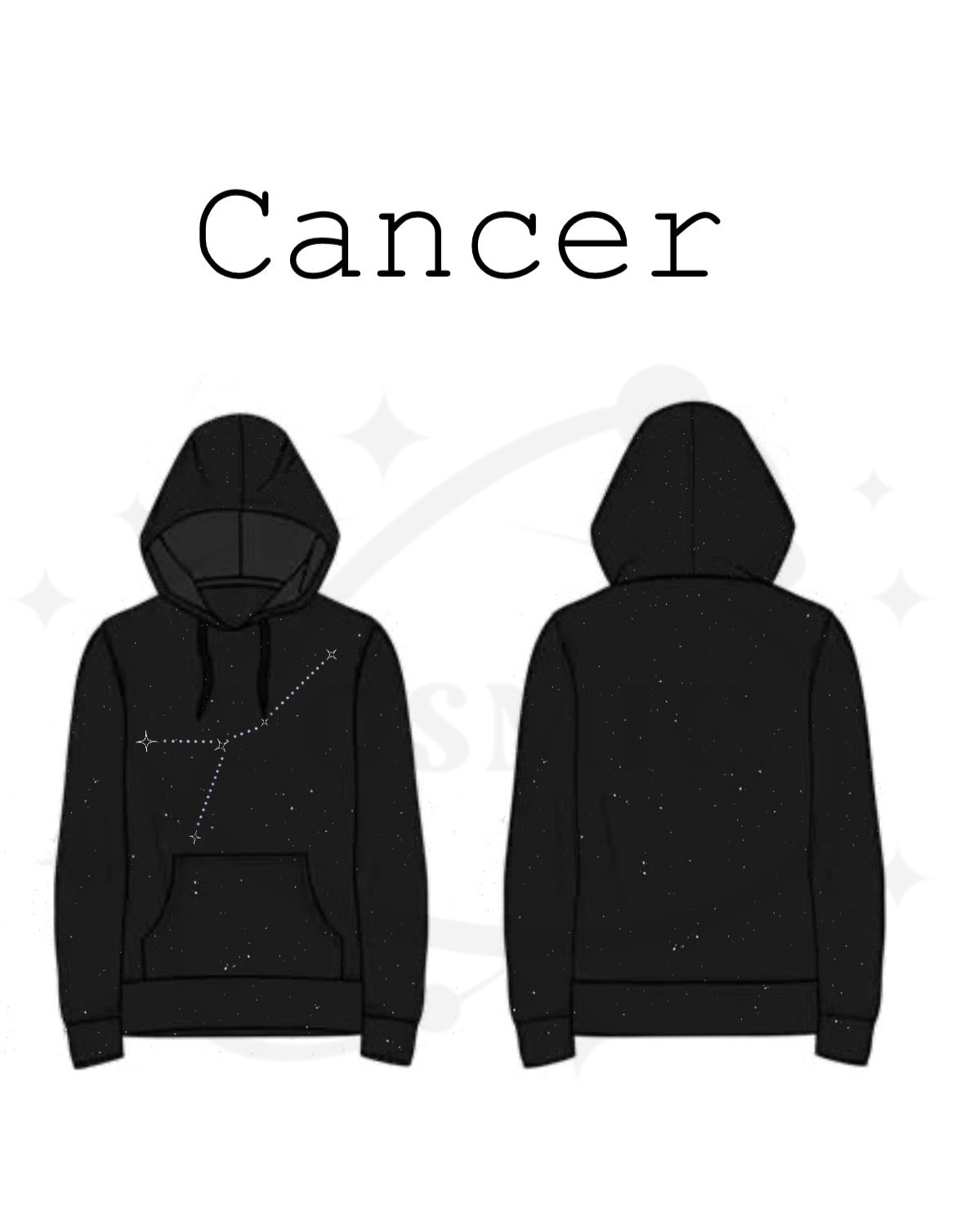 Cancer Constellation Rhinestone Zodiac Hoodie ✨